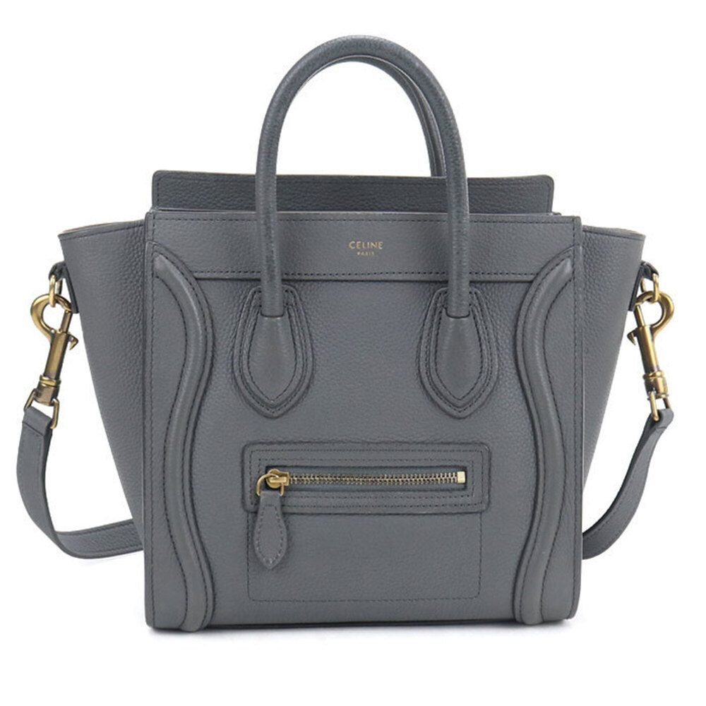 CELINE Luggage Nano Shopper Handbag for Women, Gray